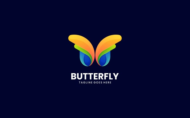 Vector Butterfly Gradient Colorful Logo Style Logo Template
