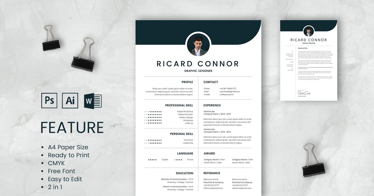 Template #247383 Creative Resumes Webdesign Template - Logo template Preview
