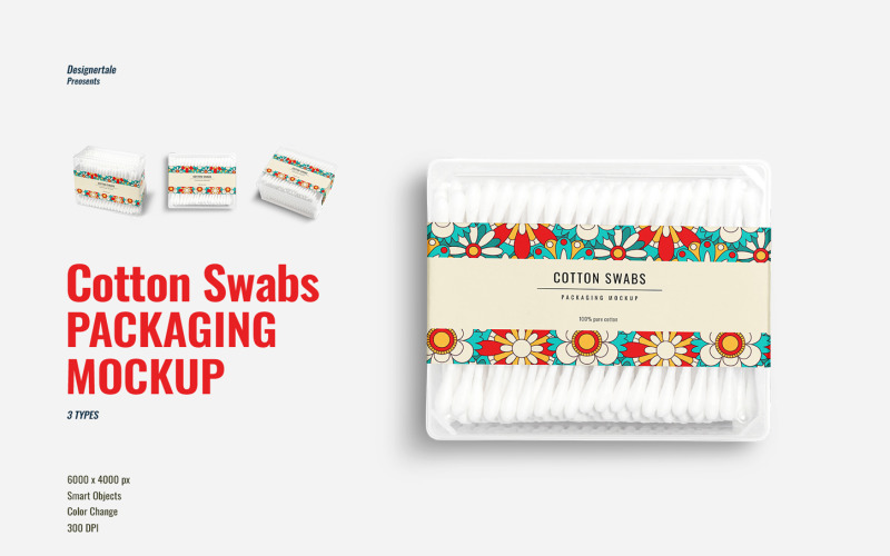 Cotton Swabs Pack Branding Mockup Product Mockup