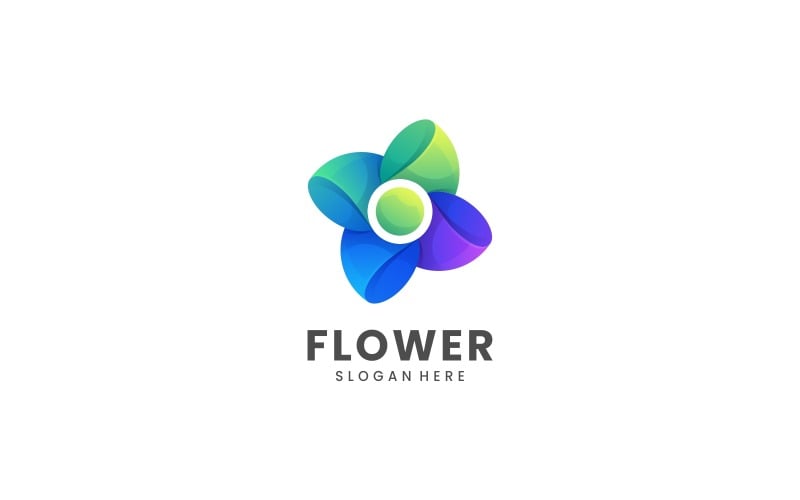 Flower Gradient Color Logo Logo Template