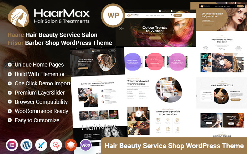 Haarmax - Hair Beauty Salon Hairdresser Barber Shop WordPress Theme