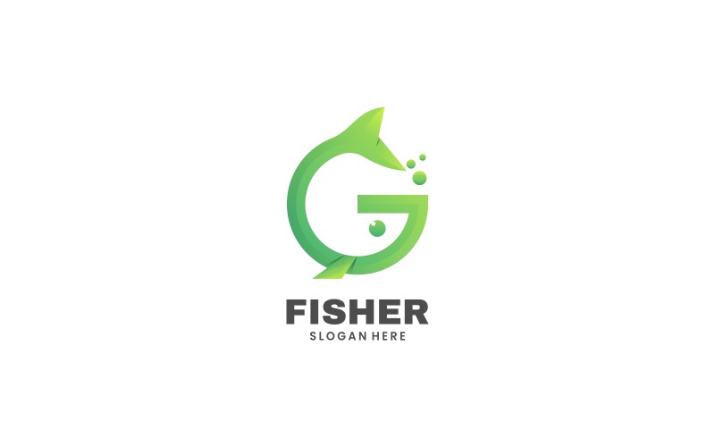 Letter G Fish Gradient Logo Logo Template