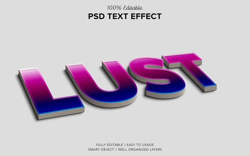 Lust 3d Text Effect Psd Template Product Mockup