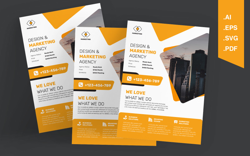 Marketing Agency Flyer Adobe Illustrator Corporate Identity