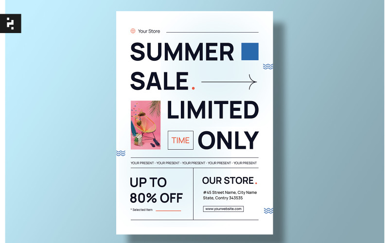 Minimal Summer Sale Flyer Template Corporate Identity
