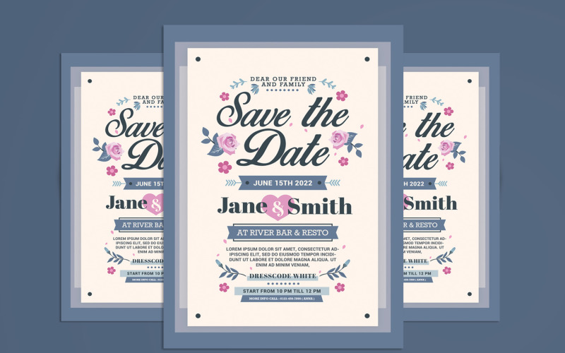 Wedding Invitation Template Floral Corporate Identity