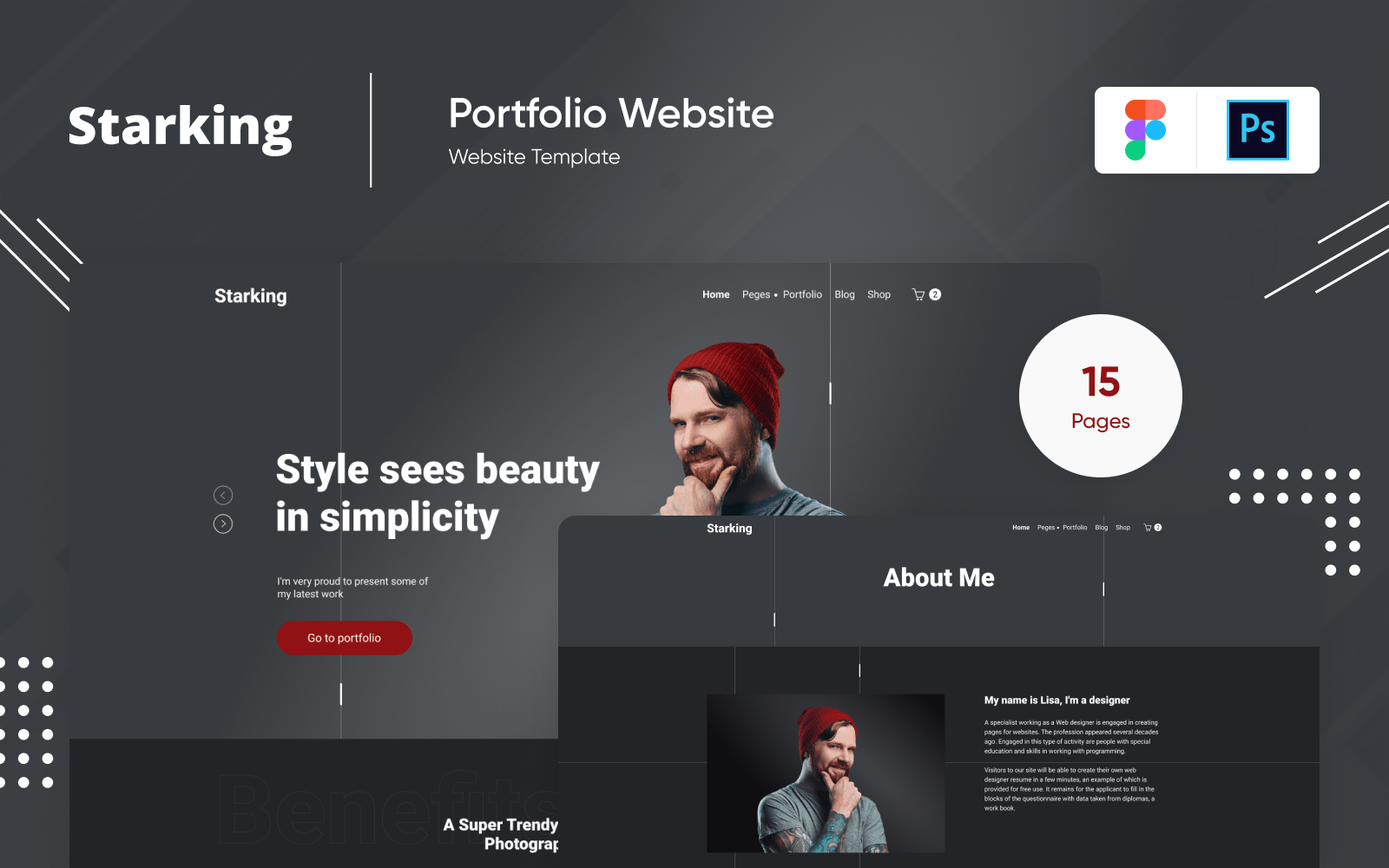 Starking 3 Creative Portfolio And Agency Template Figma Photoshop