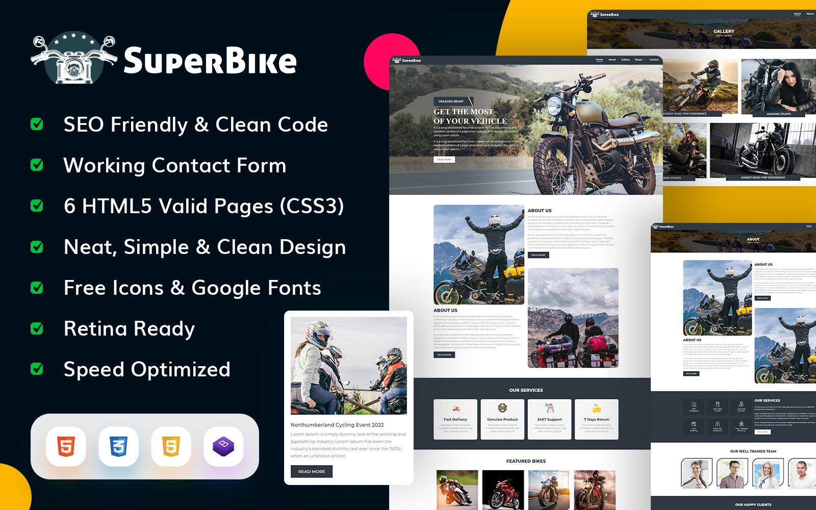 Template #247424 Bikers Bike Webdesign Template - Logo template Preview