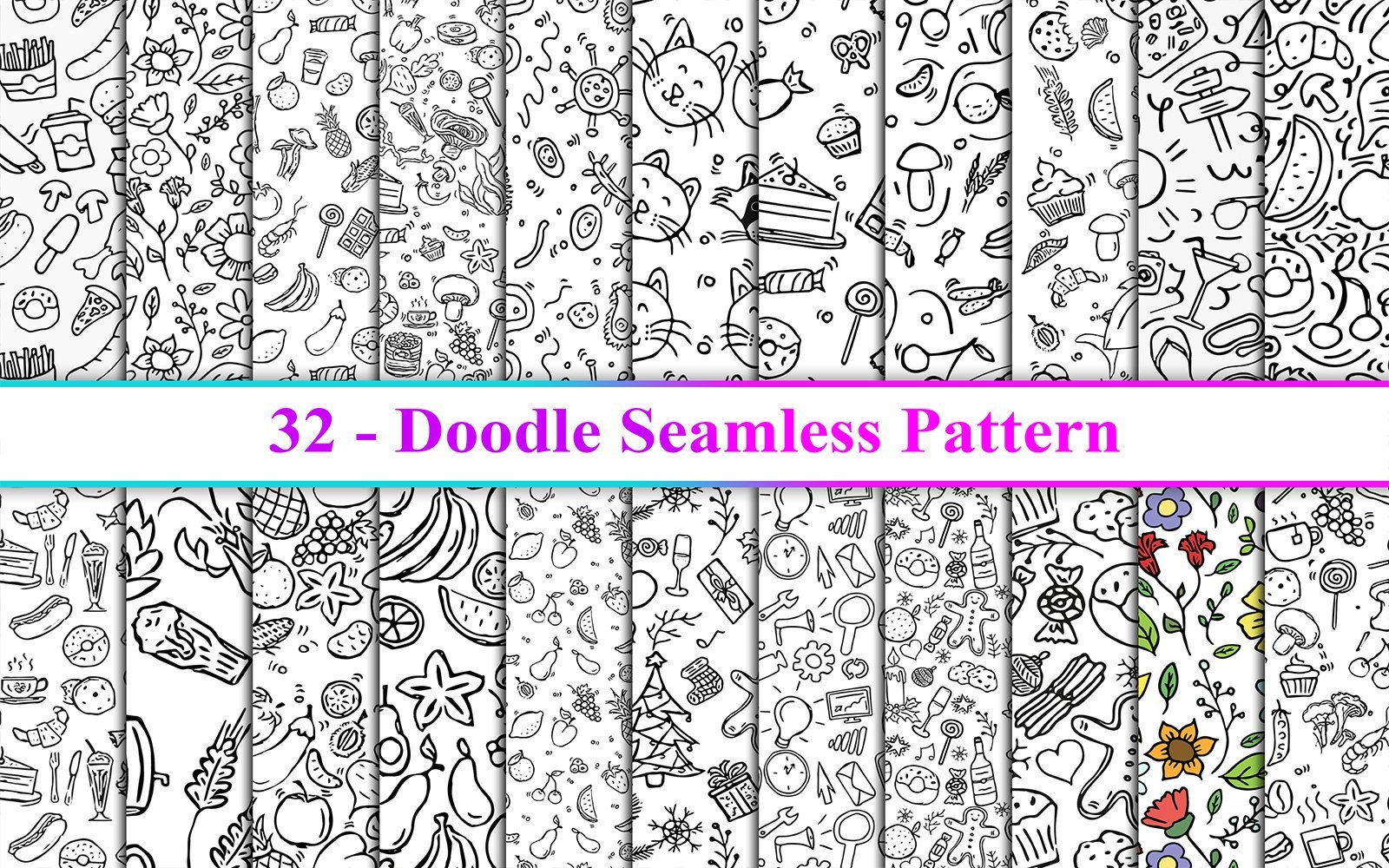 Kit Graphique #247495 Doodle Seamless Divers Modles Web - Logo template Preview