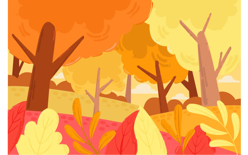 Autumn Landscape Background Illustration "FREE"