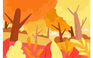 Autumn Landscape Background Illustration 