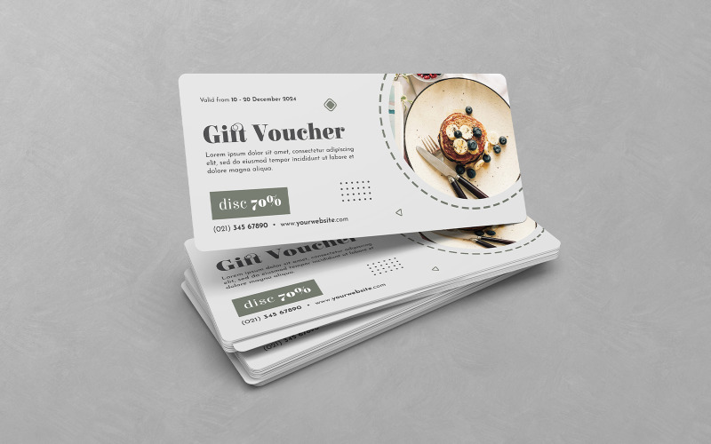 Clean Design Food Gift Voucher PSD Templates Corporate Identity