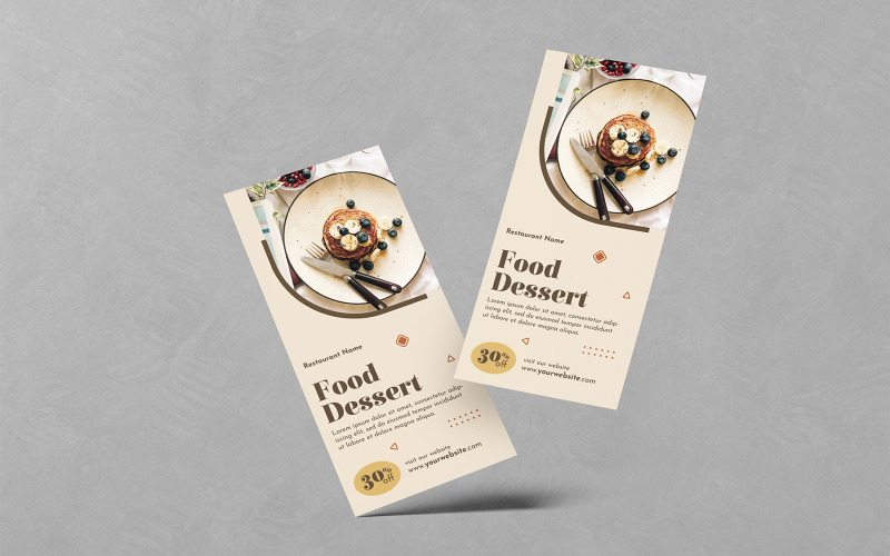 Food Dessert DL Flyer PSD Templates Corporate Identity