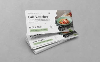 Minimalist Design Food Gift Voucher PSD Templates