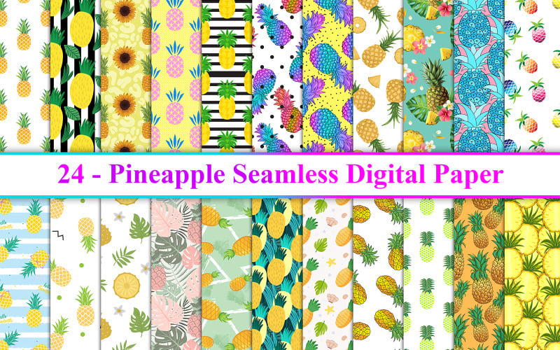 Pineapple Seamless Digital Paper Background