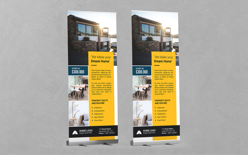 Real Estate Roll Up Banner PSD Templates Corporate Identity