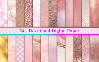 Rose Gold Texture Digital Paper, Rose Gold Background
