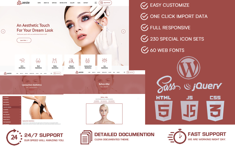 Aeste - Aesthetic & Plastic Surgery WordPress Theme