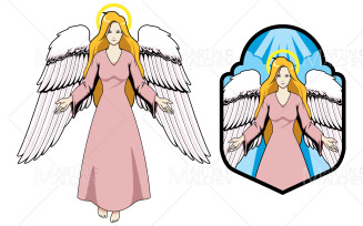 Angel Female Mascot 2 Vector Illustration