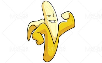 Banana Superhero Mascot Vector Illustration