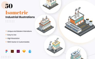 50 Industrial Isometric Icons