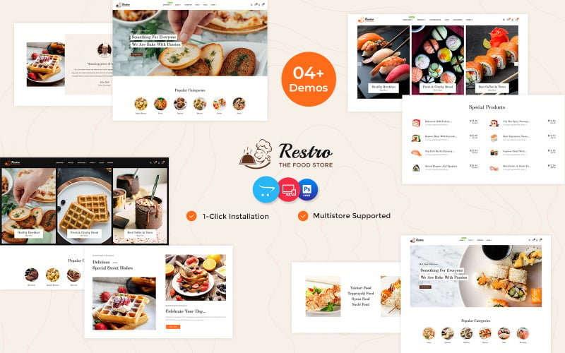 Restro - Sushi, Japanese, Chinese Restaurants Store OpenCart Theme OpenCart Template