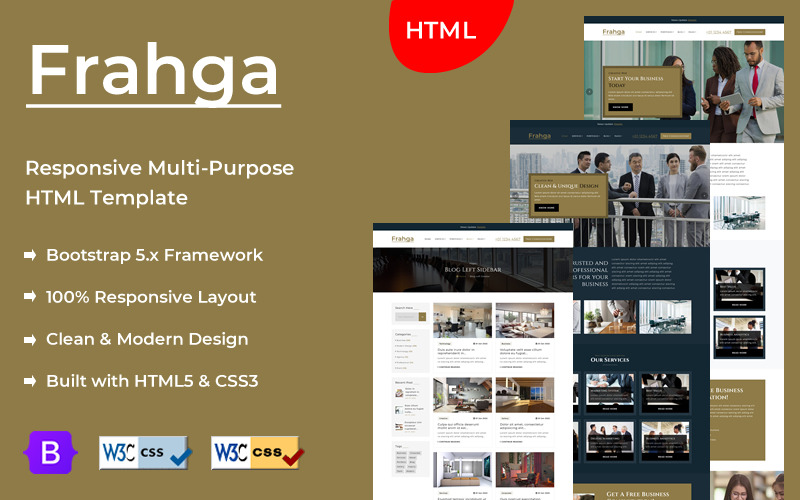 Frahga - Multipurpose Bootstrap 5 HTML Template Website Template