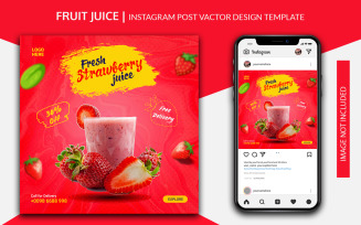Fruit Juice Social Media Post Design Template | Instagram | Facebook