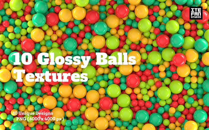 10 Glossy Balls Textures Pack Background