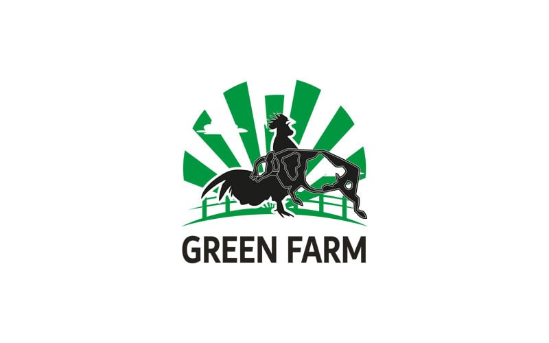 Green Farm Organic Logo Template Vector Design