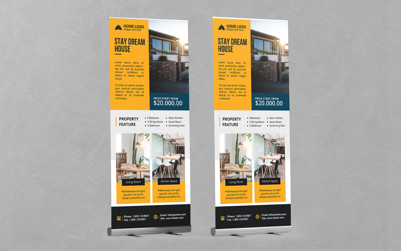 Real Estate Roll-up Banner PSD Templates Corporate Identity