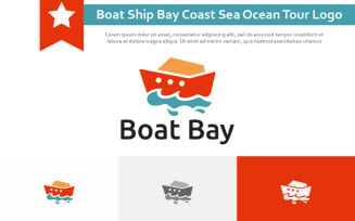 Boat Ship Bay Coast Sea Ocean Tour Travel Adventure Logo
