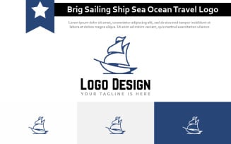 Brig Sailing Ship Sea Ocean Tour Travel Adventure Logo