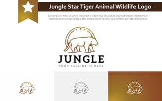 Jungle Star Tiger Animal Wildlife Vintage Retro Logo