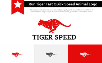 Run Tiger Silhouette Fast Quick Speed Animal Logo