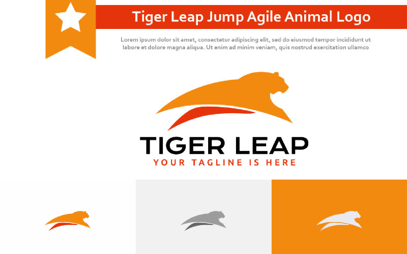 Tiger Leap Jump Agile Animal Simple Silhouette Logo Logo Template