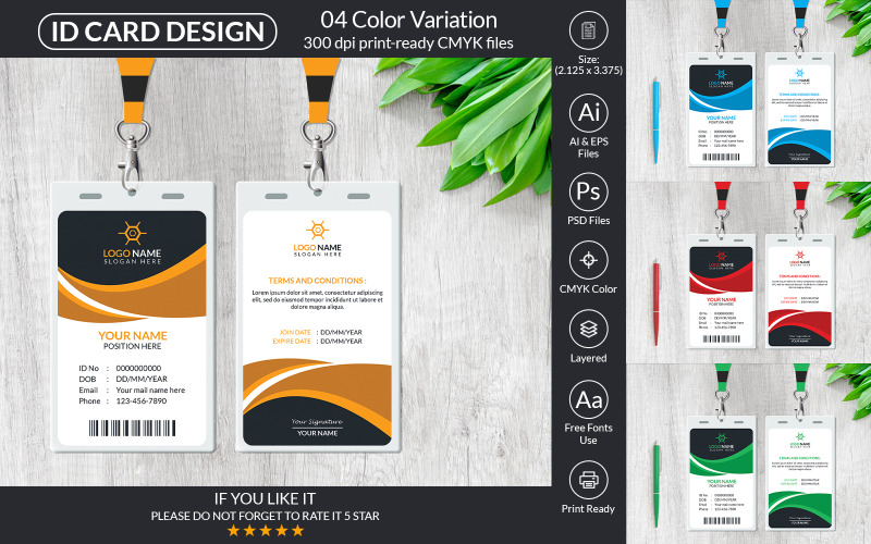 Creative ID Card Template For Company Corporate Identity