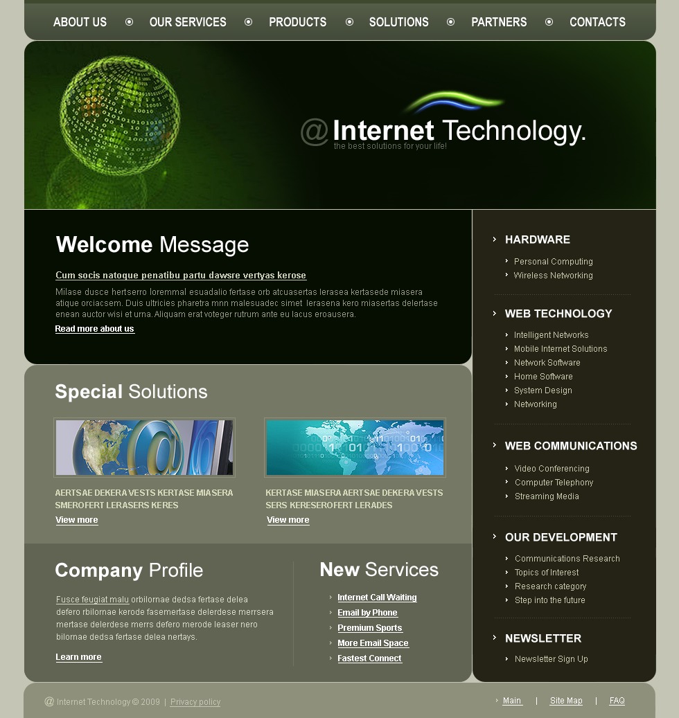 Internet Website Template 24802
