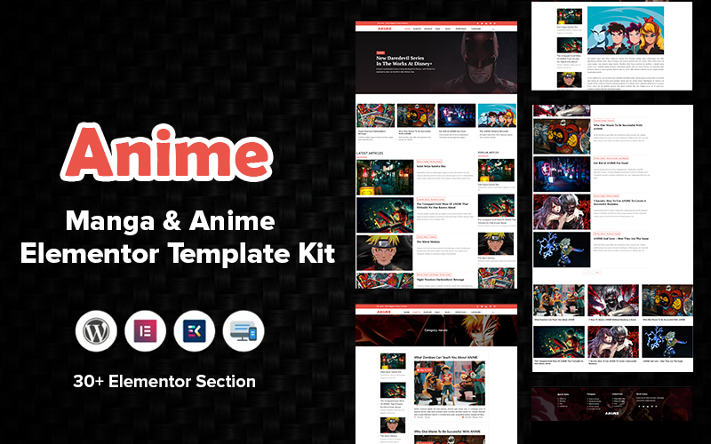 Kit Graphique #248015 Anime Wordpress Divers Modles Web - Logo template Preview