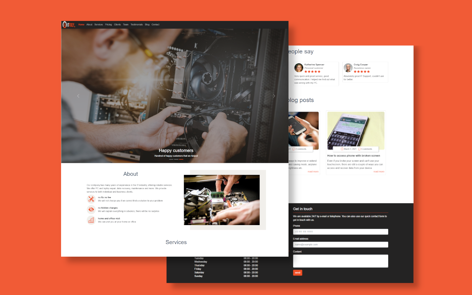 Responsive Computer Repair Landing Page Template