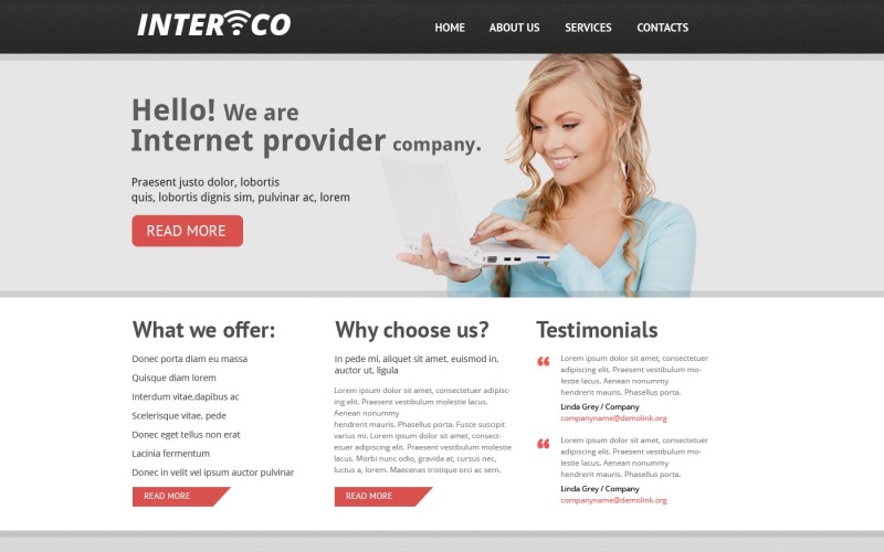 Free Communications Responsive Website Theme Website Template