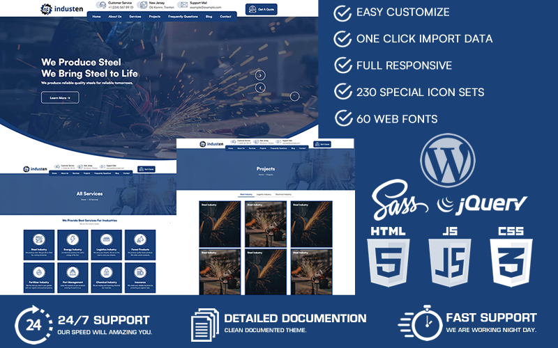 Industen - Industrial Company & Business Service WordPress Theme
