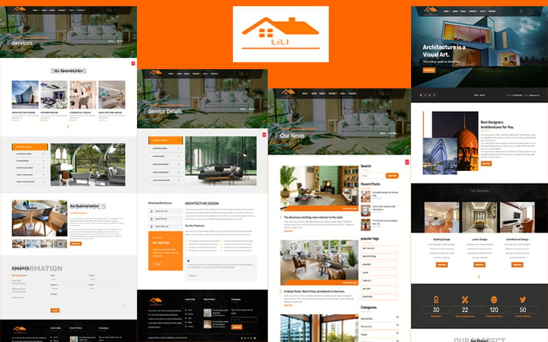 Lili Architecture, Construction, and Interior Html5 Template Website Template