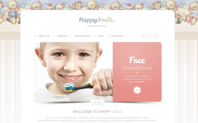 Free Dentistry Responsive Website Theme Website Template