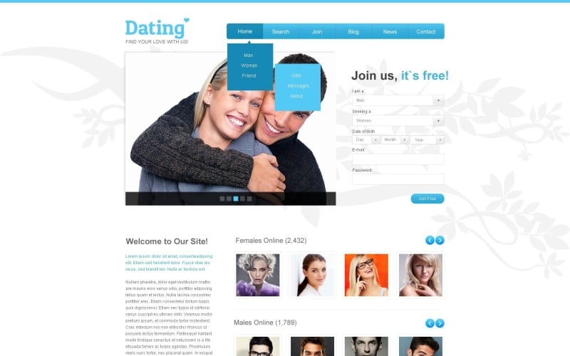 Free Romantic Website Template