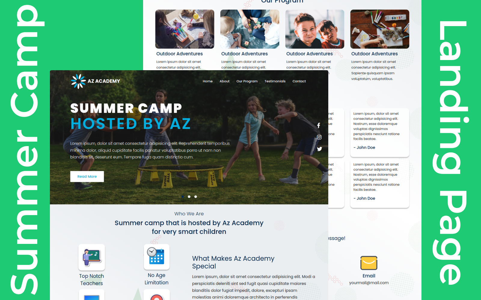 Summer Camp Landing Page Template