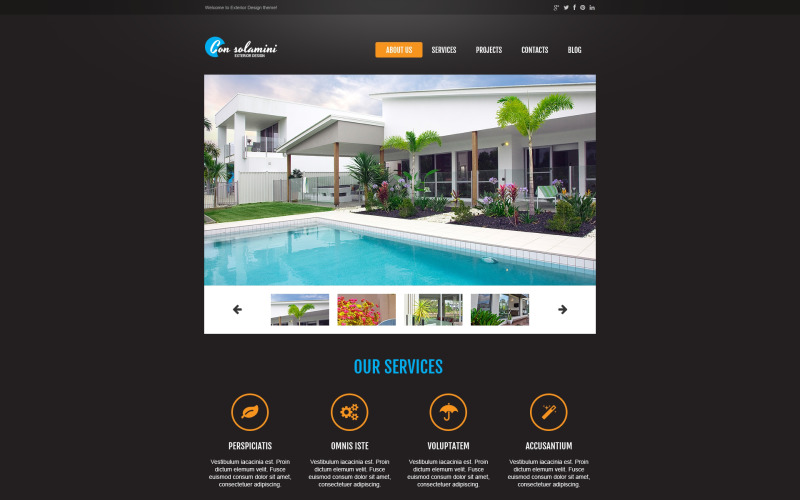 Exterior Design Responsive Website Free Template Website Template