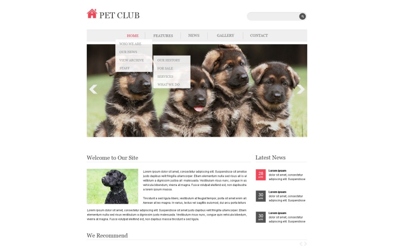 Free Dog Responsive Website Theme Website Template