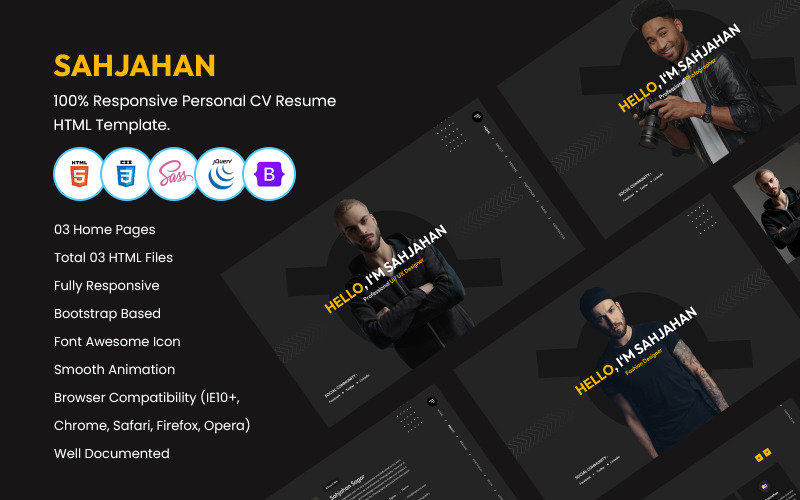 Sahjahan - Personal CV/Resume Template Landing Page Template
