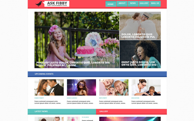Free Family Entertainment Center Website Template